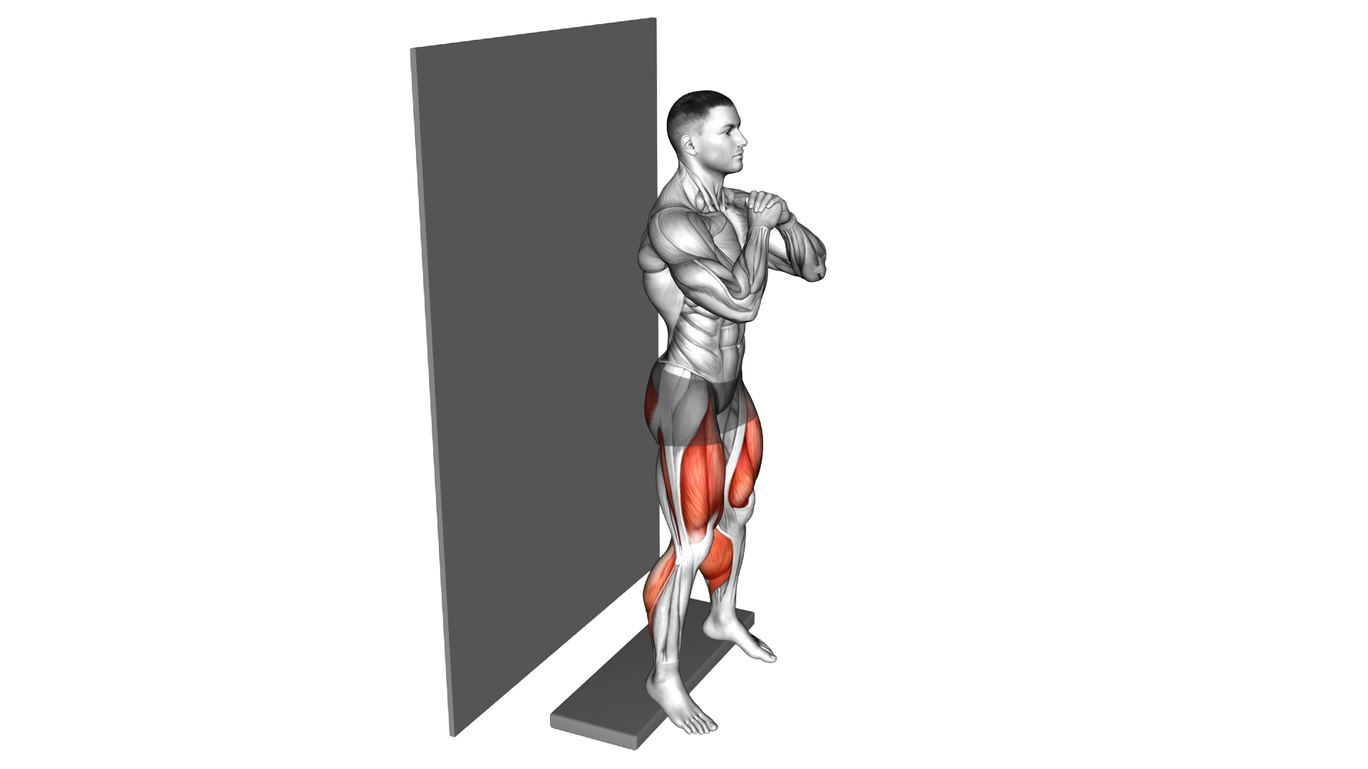 Wall sit from Deficit exercise demonstration