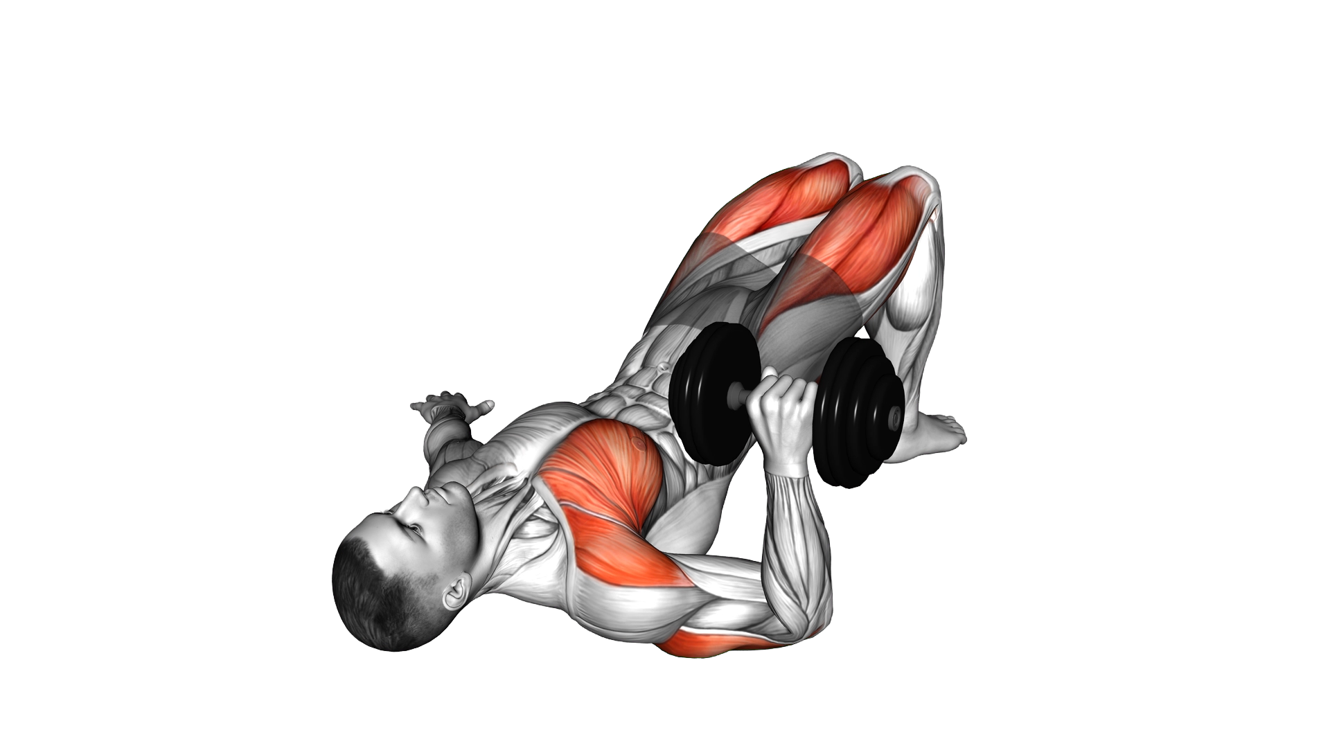 Dumbbell Glute Bridge Single Arm Chest Press exercise demonstration