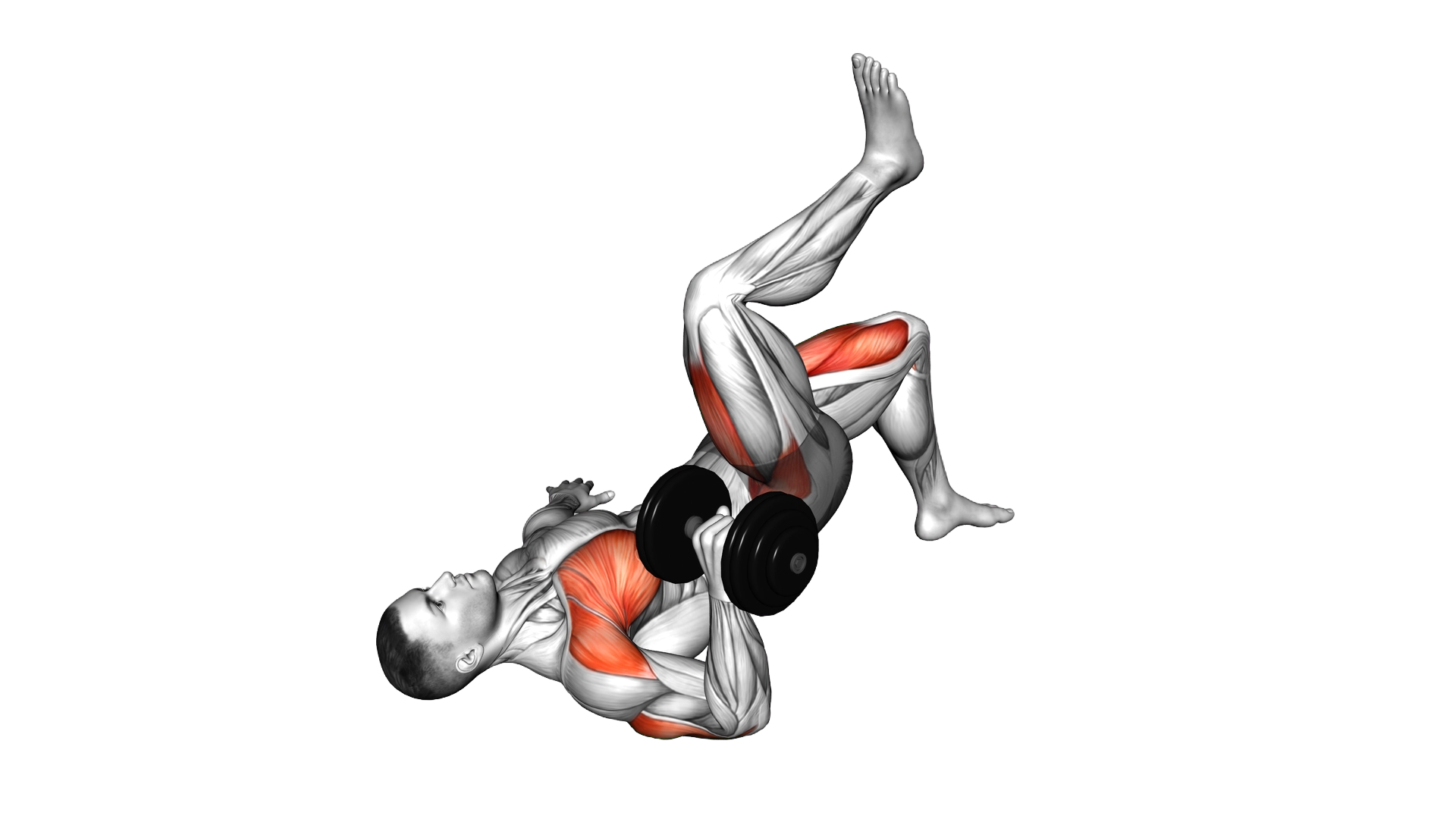 Dumbbell Ipsilateral Glute Bridge Single Arm Chest exercise demonstration