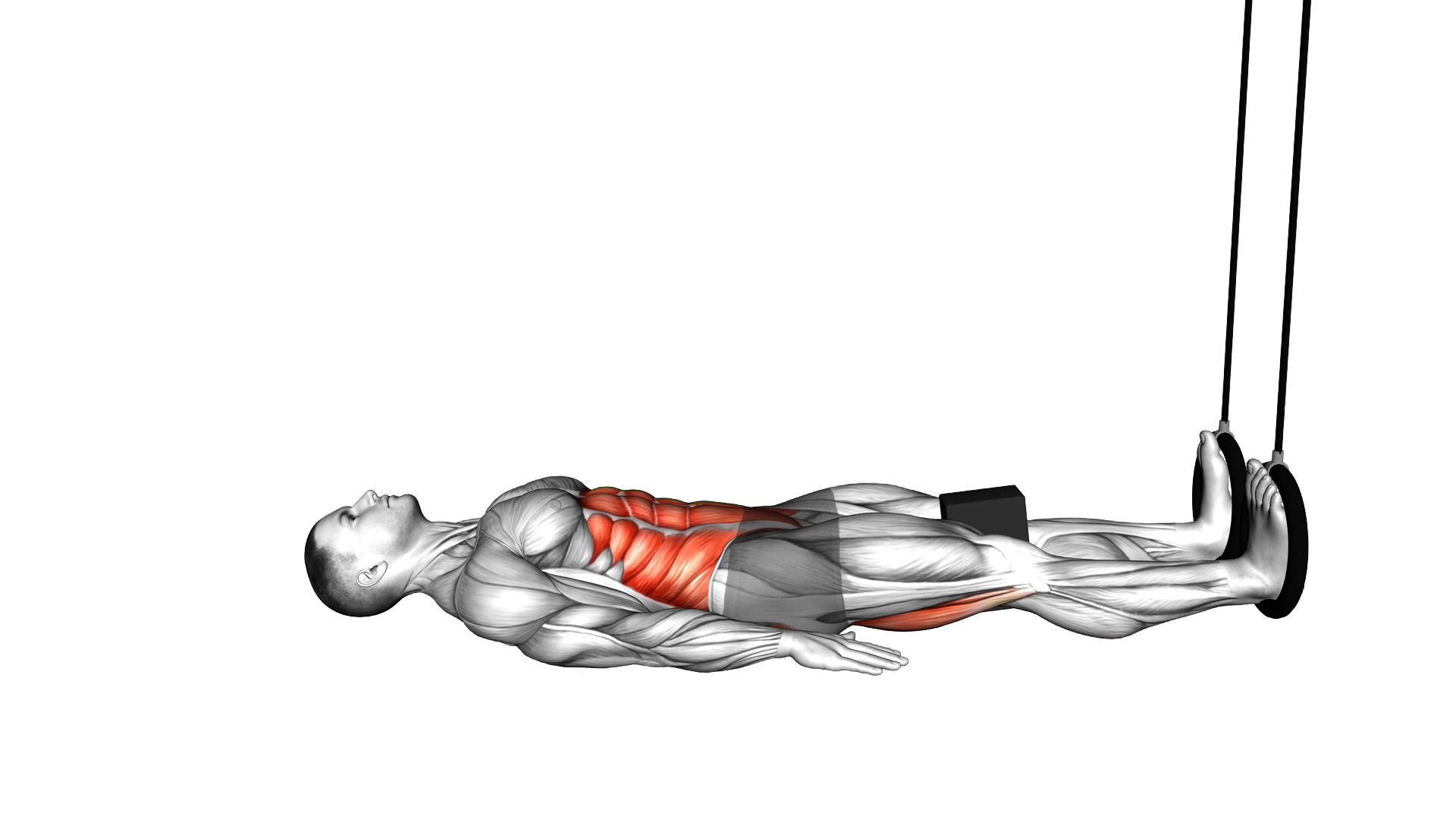 Ring Leg Curl with yoga block exercise demonstration