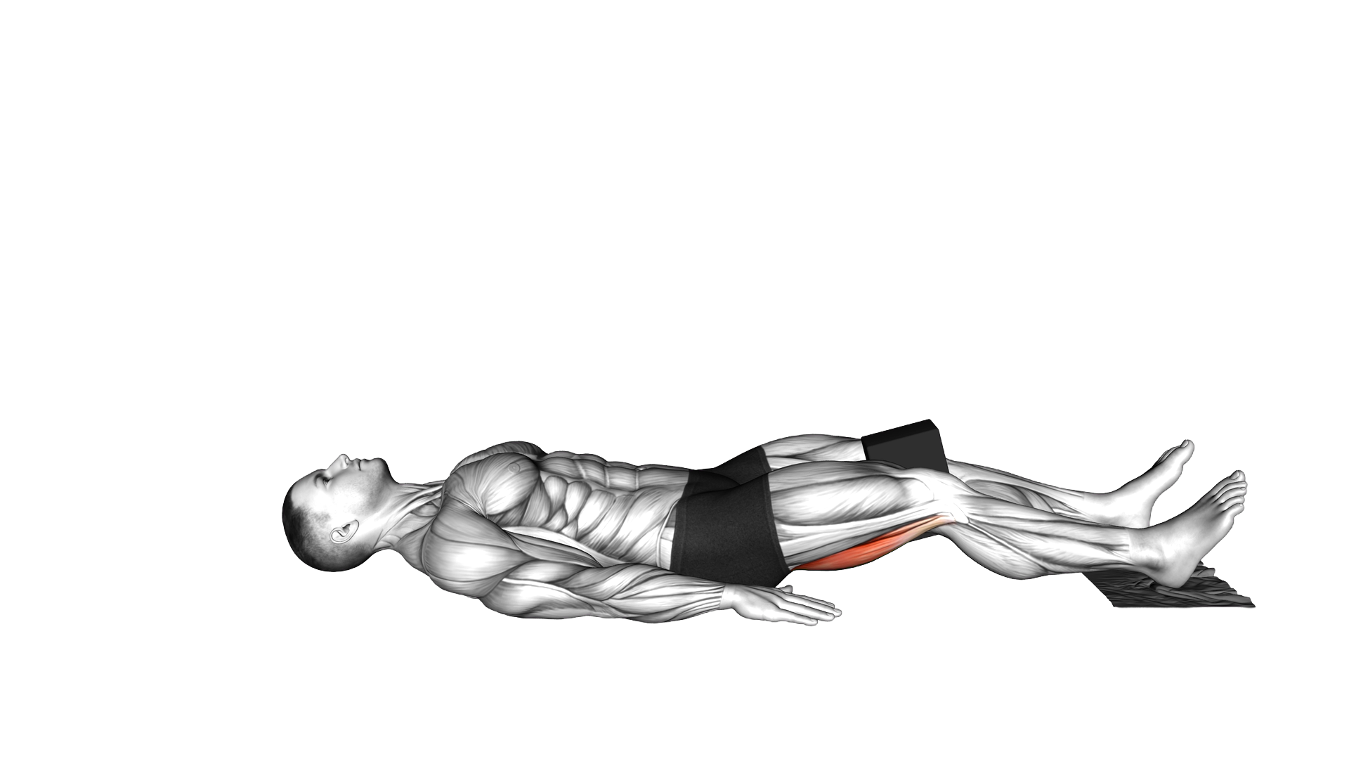 Ring Eccentric Leg Curl with yoga block and towel exercise demonstration