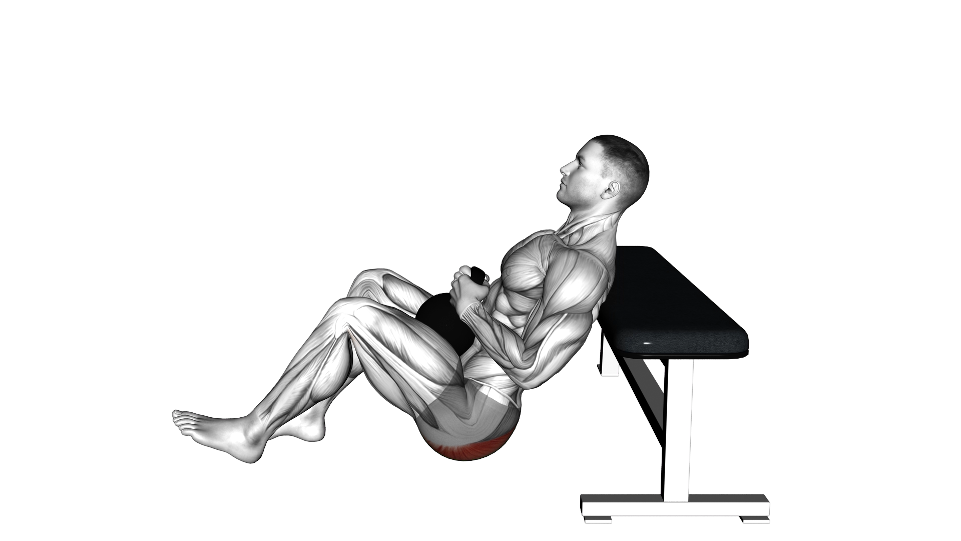 Weighted Kettlebell Glute Single Leg Bridge from B exercise demonstration