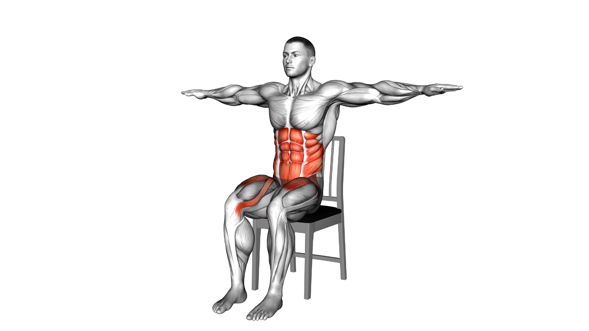 Sitting Opposite Touch on a Chair exercise demonstration