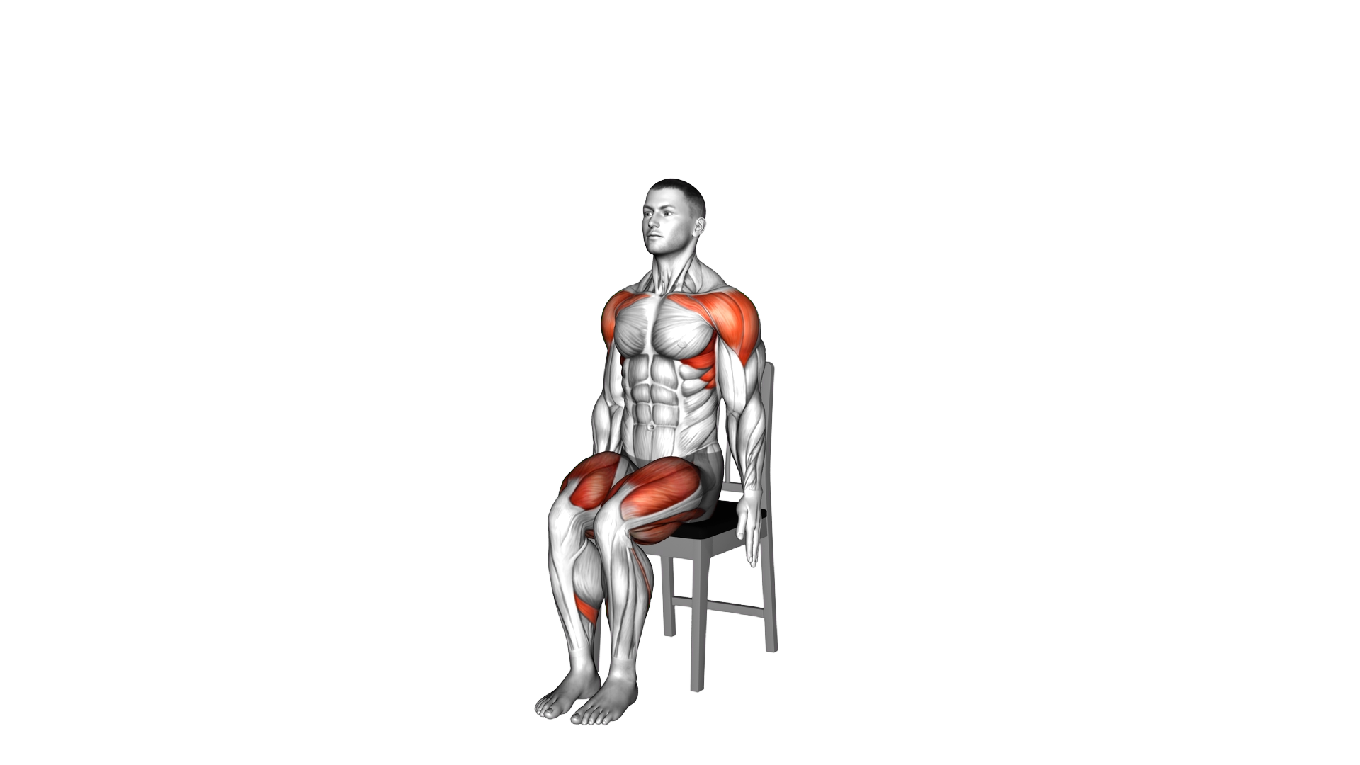 Sitting StepOut Hands Up on a Chair exercise demonstration