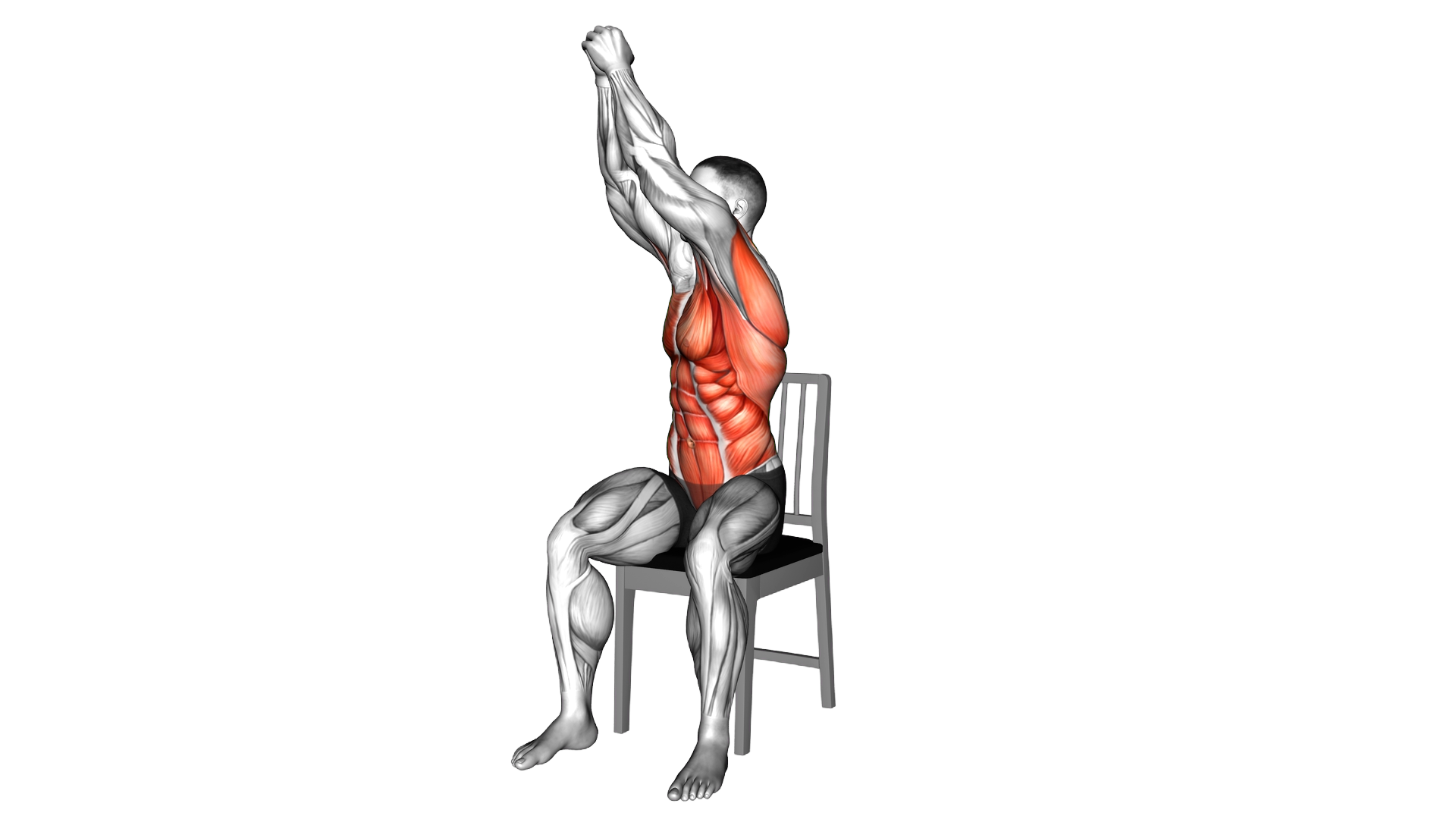 Sitting Woodchopper on a Chair exercise demonstration