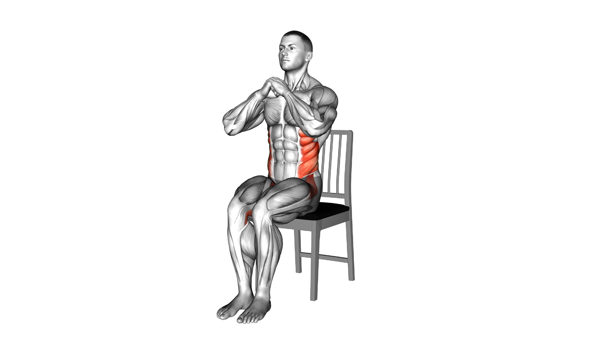 Sitting Alternate Abduction Twist on a Chair exercise demonstration