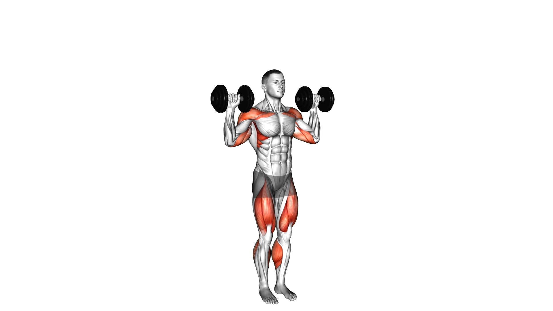 Dumbbell March on Spot Overhead Press exercise demonstration