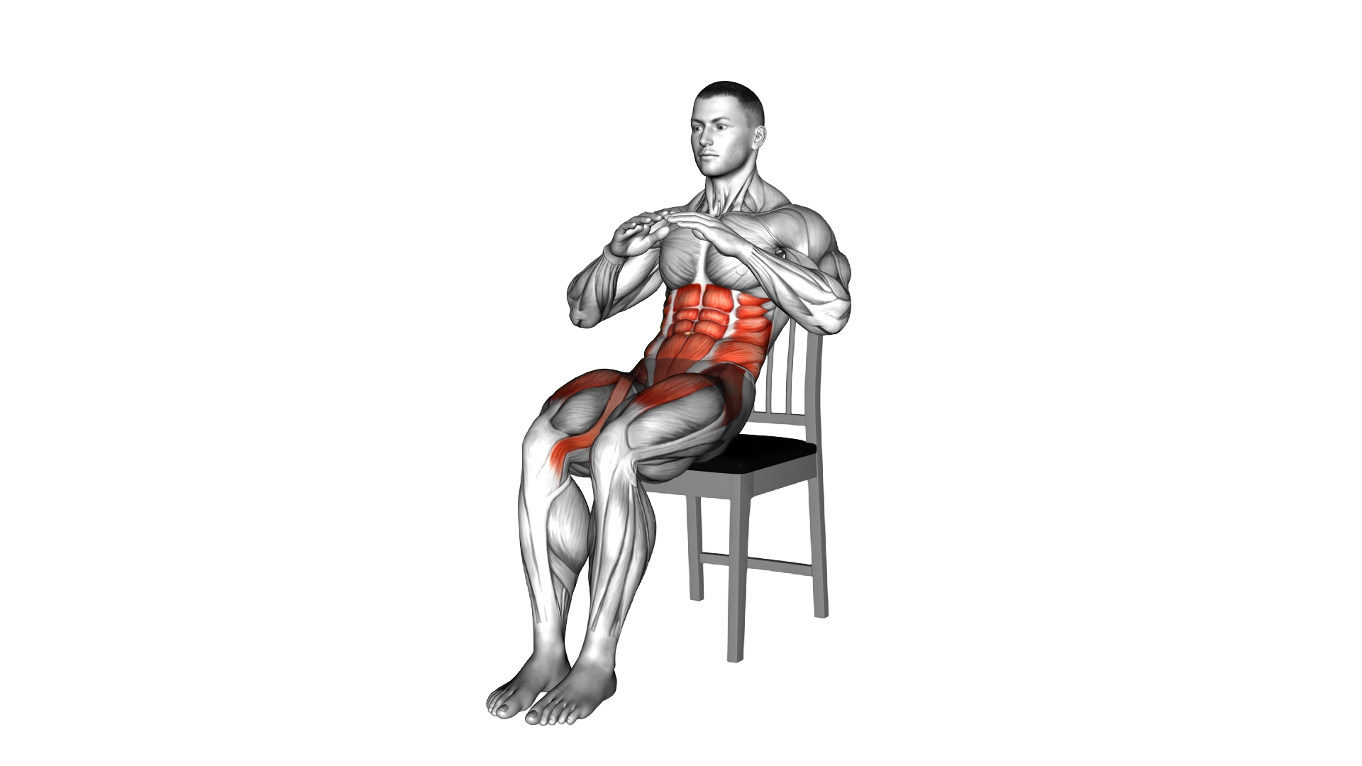 Seated Alternate Knee Raises on a Chair exercise demonstration