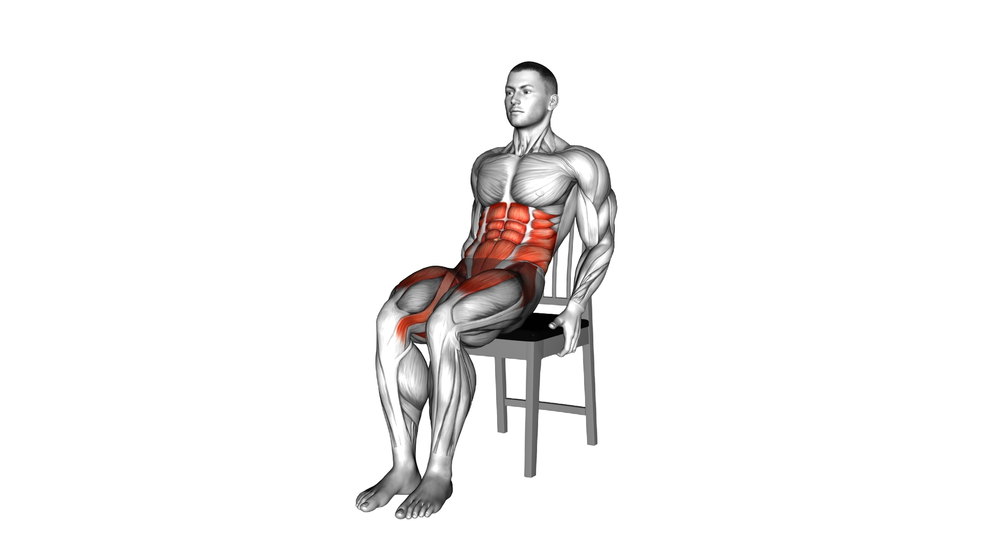 Seated Lean Back Open and Close on a Chair exercise demonstration