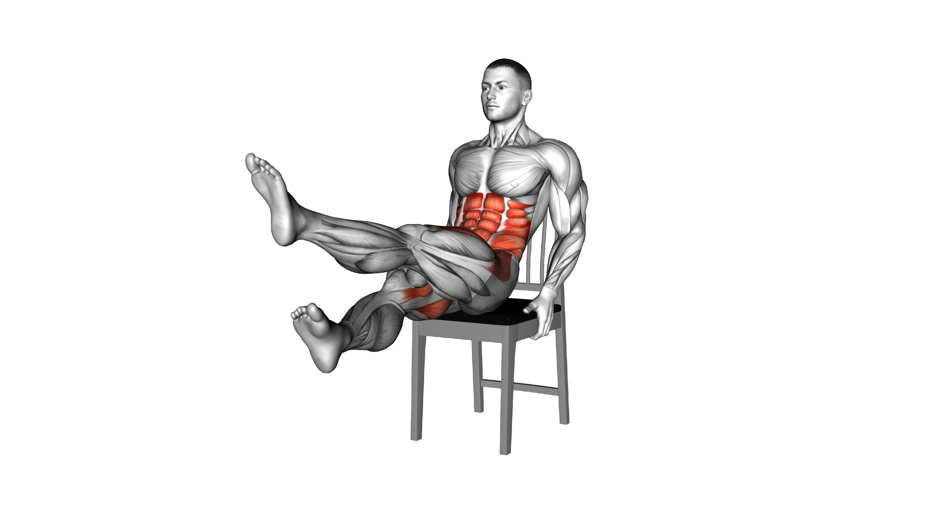 Seated Criss Cross Legs on a Chair exercise demonstration