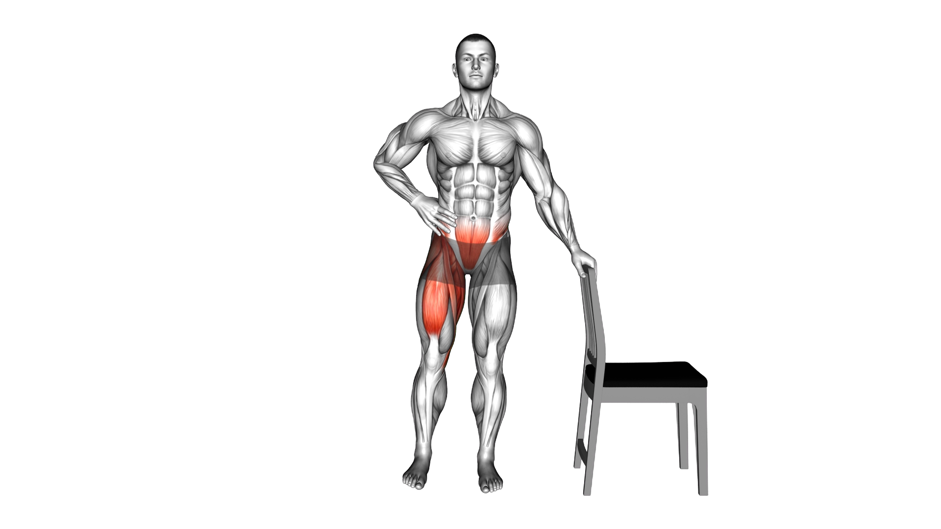 Standing Lateral Leg Circle with a Chair exercise demonstration
