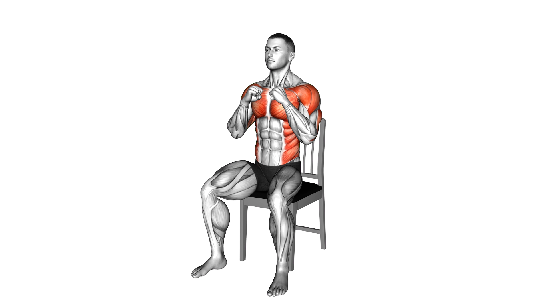 Seated Cross Body Punch on a Chair exercise demonstration