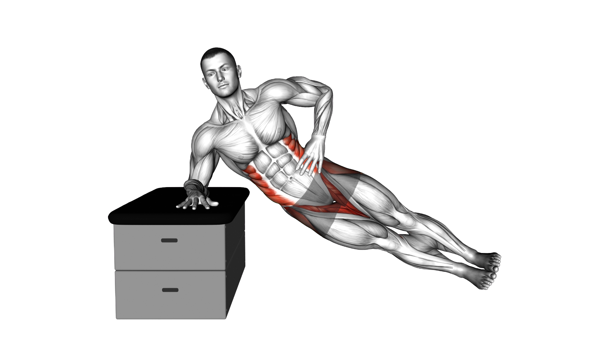 Side Plank Lift on a Padded Stool exercise demonstration