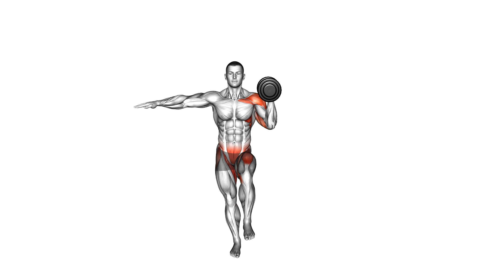 Dumbbell Single Leg Standing Shoulder Press exercise demonstration