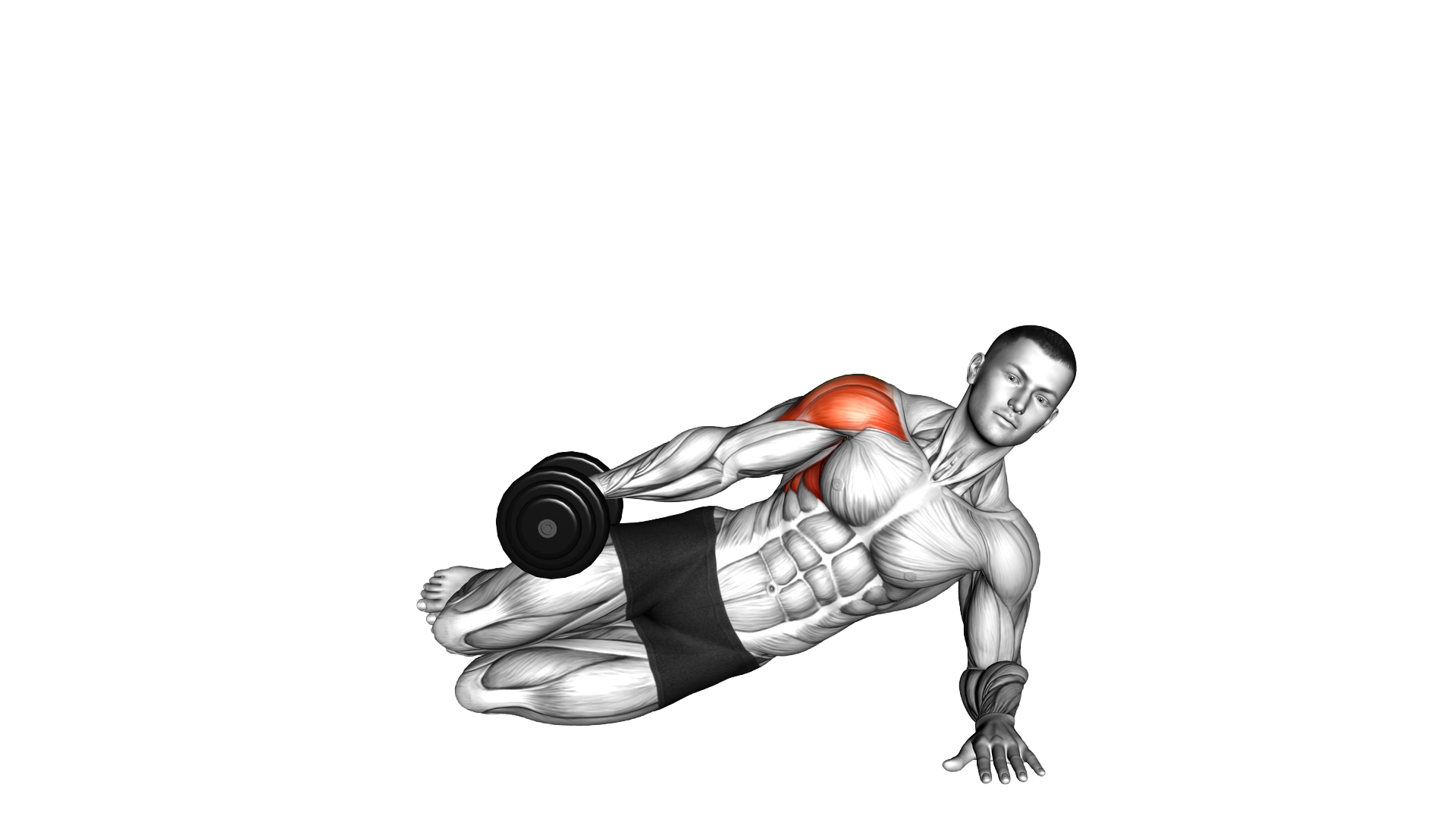Dumbbell Side Lying Lateral Raise exercise demonstration