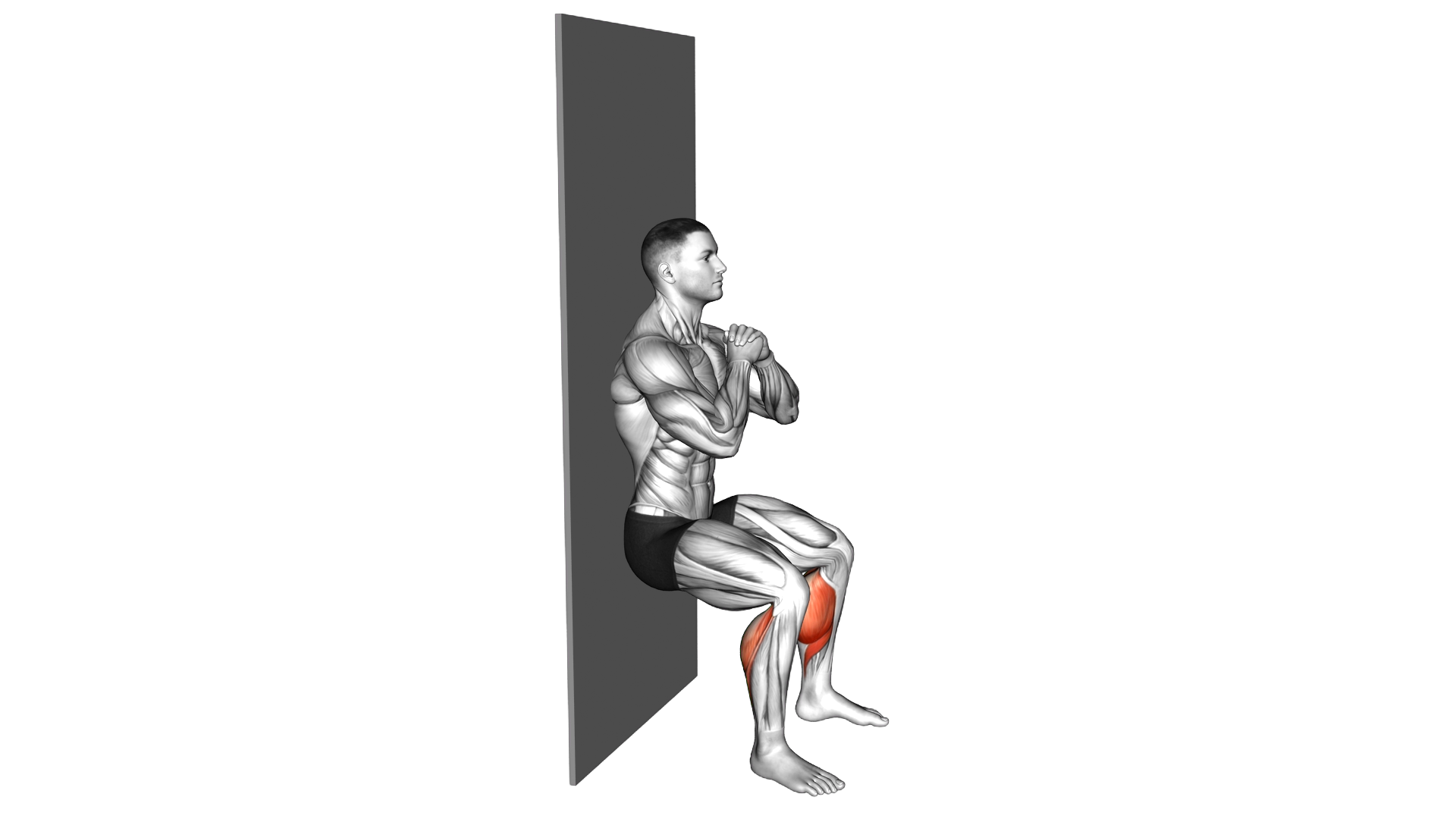 Bodyweight Calf Raise Wall Sit exercise demonstration