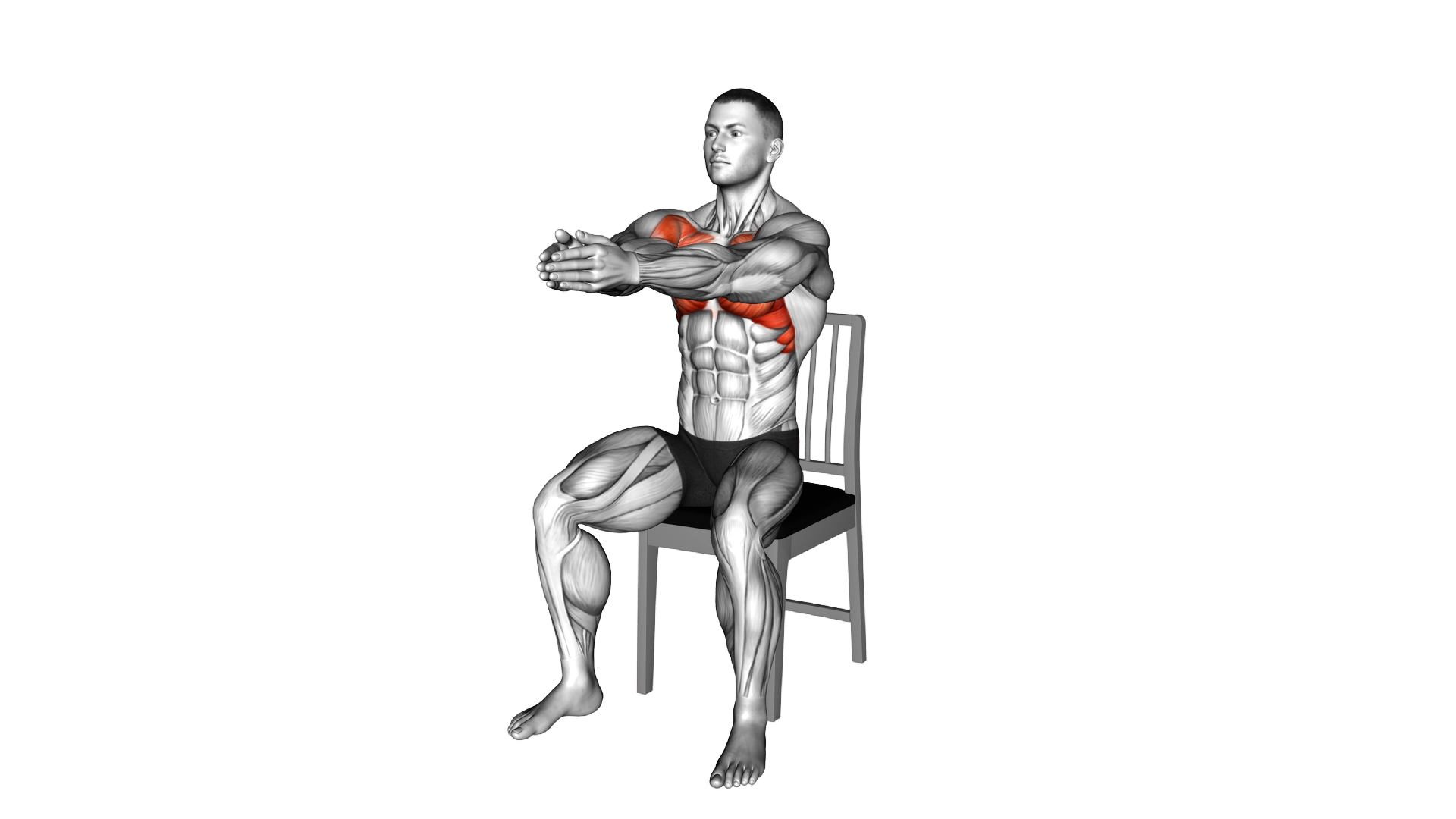 Seated Alternate Dynamic Chest Stretch on a Chair exercise demonstration