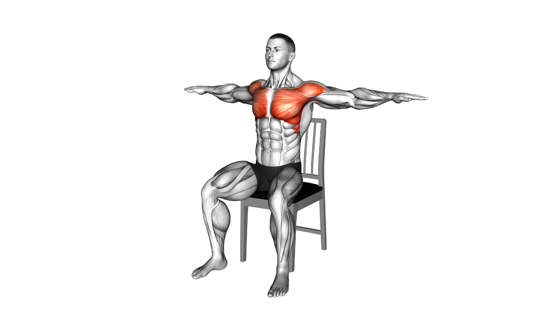 Seated Arm Crossover on a Chair exercise demonstration