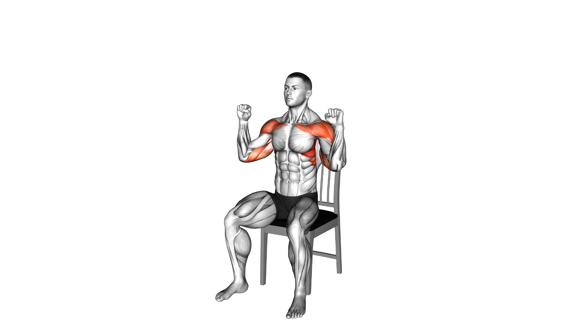 Seated Shoulder Press on a Chair exercise demonstration