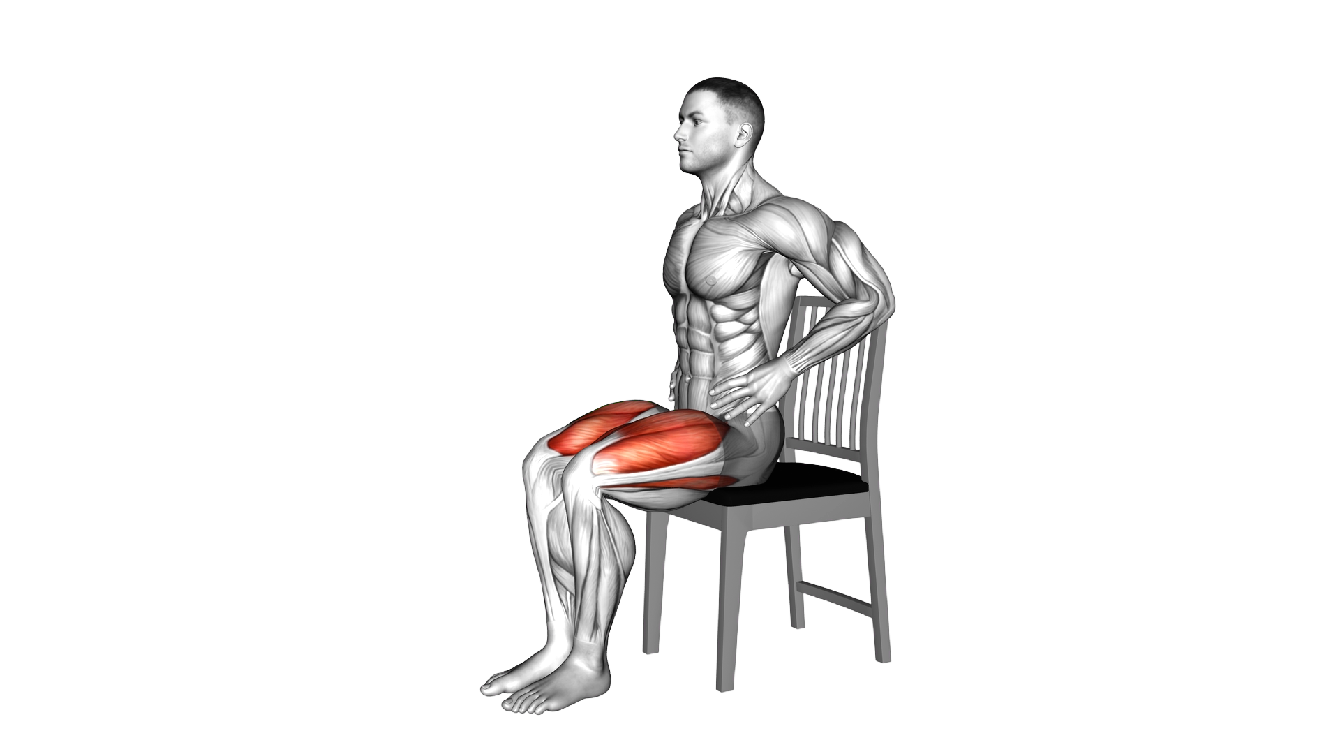 Seated Alternate Knee Extension on Chair exercise demonstration