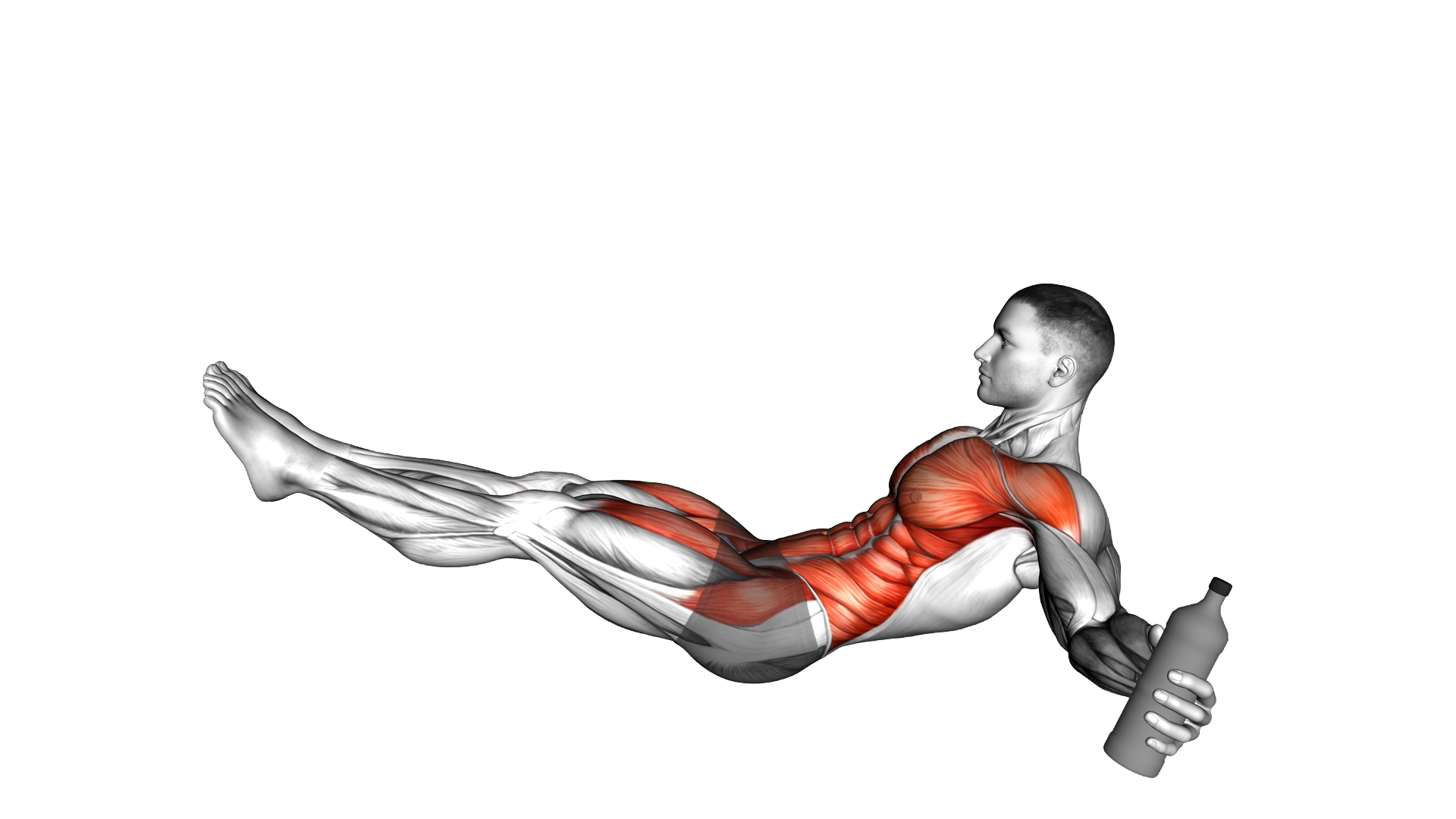Leg Up Crunch Bottle Pass exercise demonstration