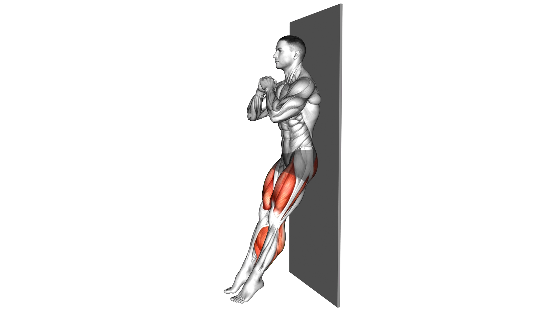 Heels Squat Slide Wall exercise demonstration