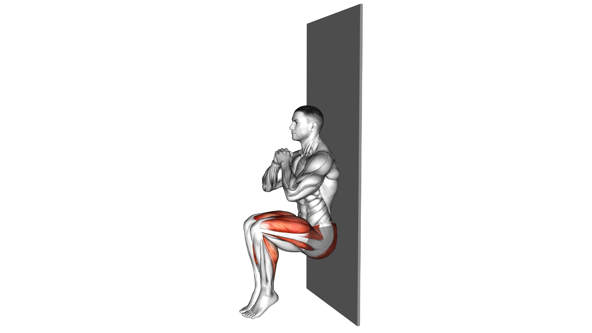 Clamshell Sit agains Wall exercise demonstration