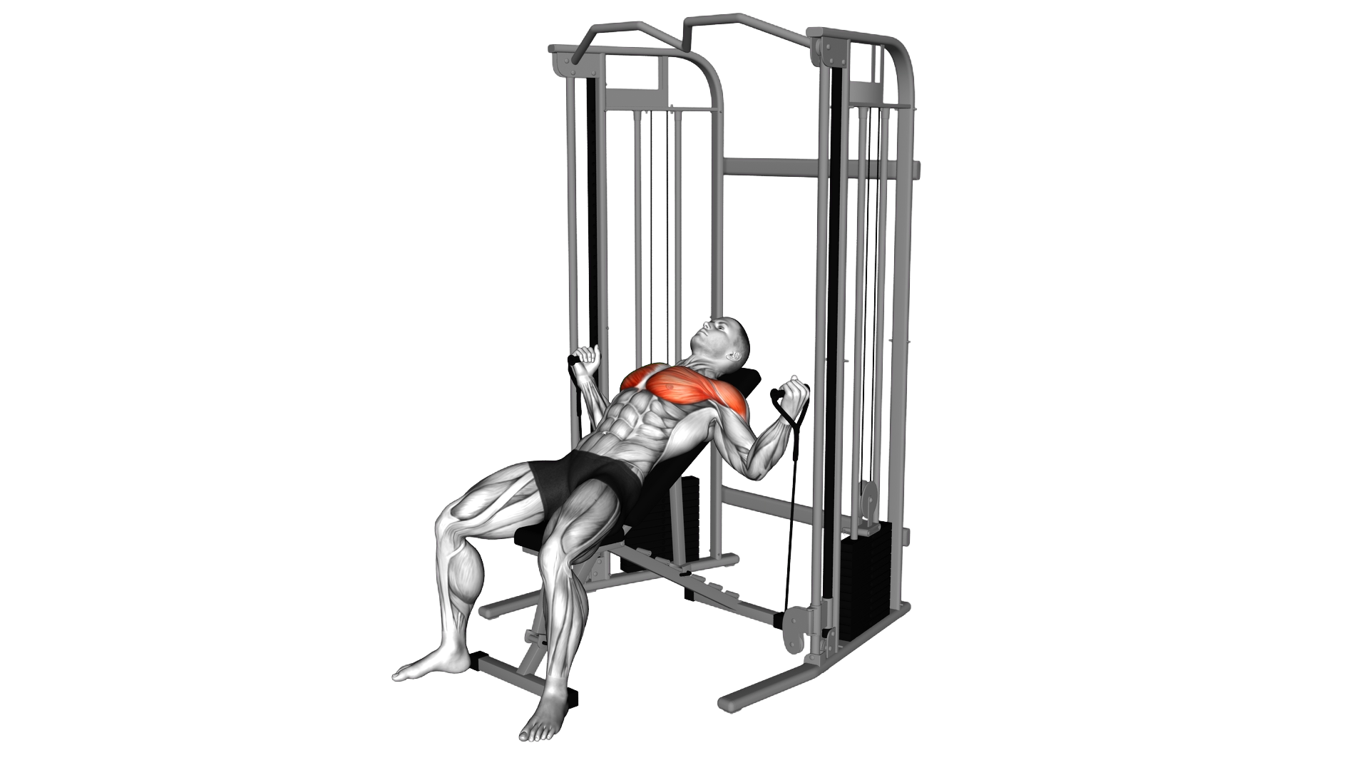 Cable Incline Alternative Fly exercise demonstration