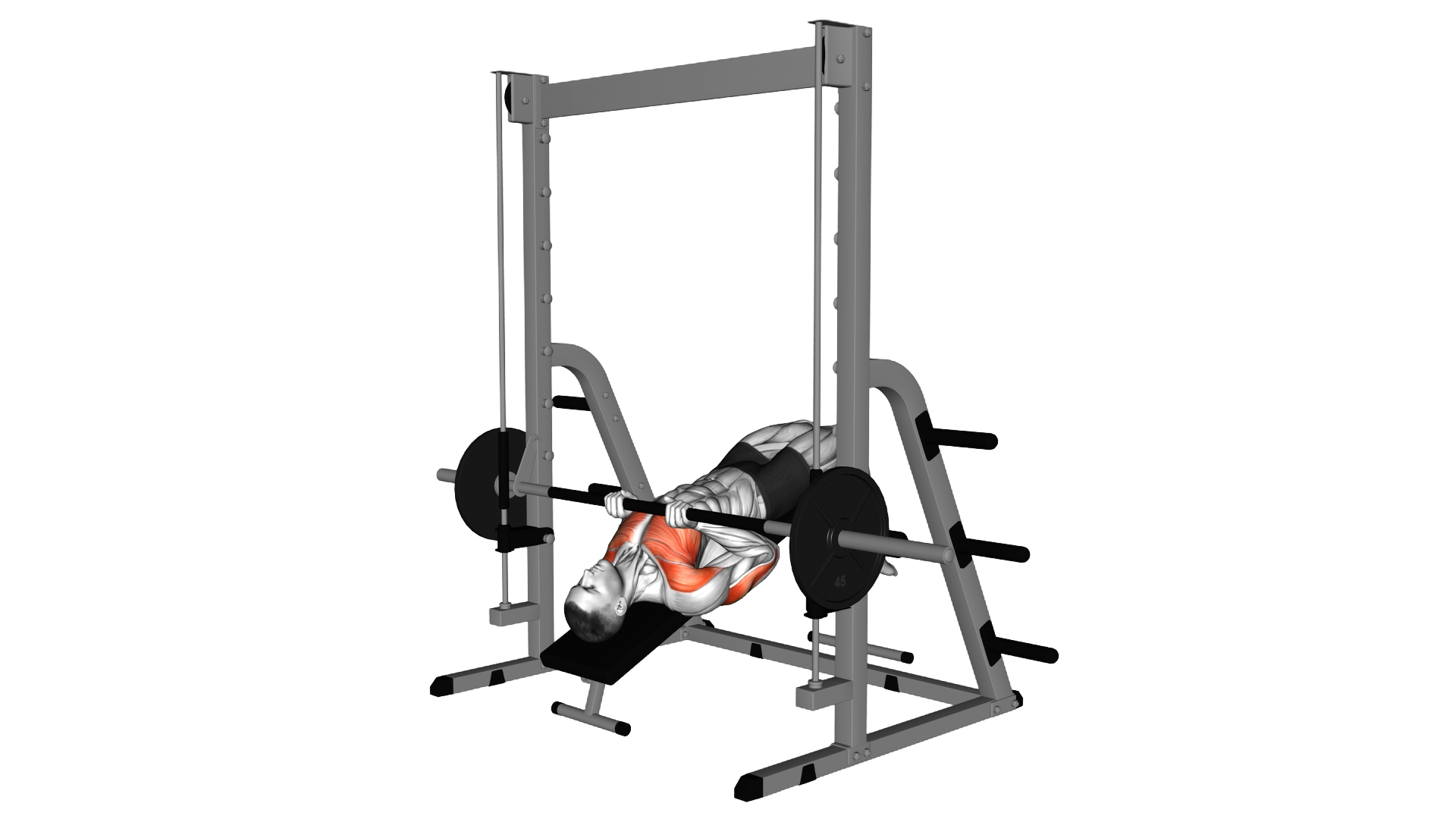 Smith Decline Close Grip Bench Press exercise demonstration