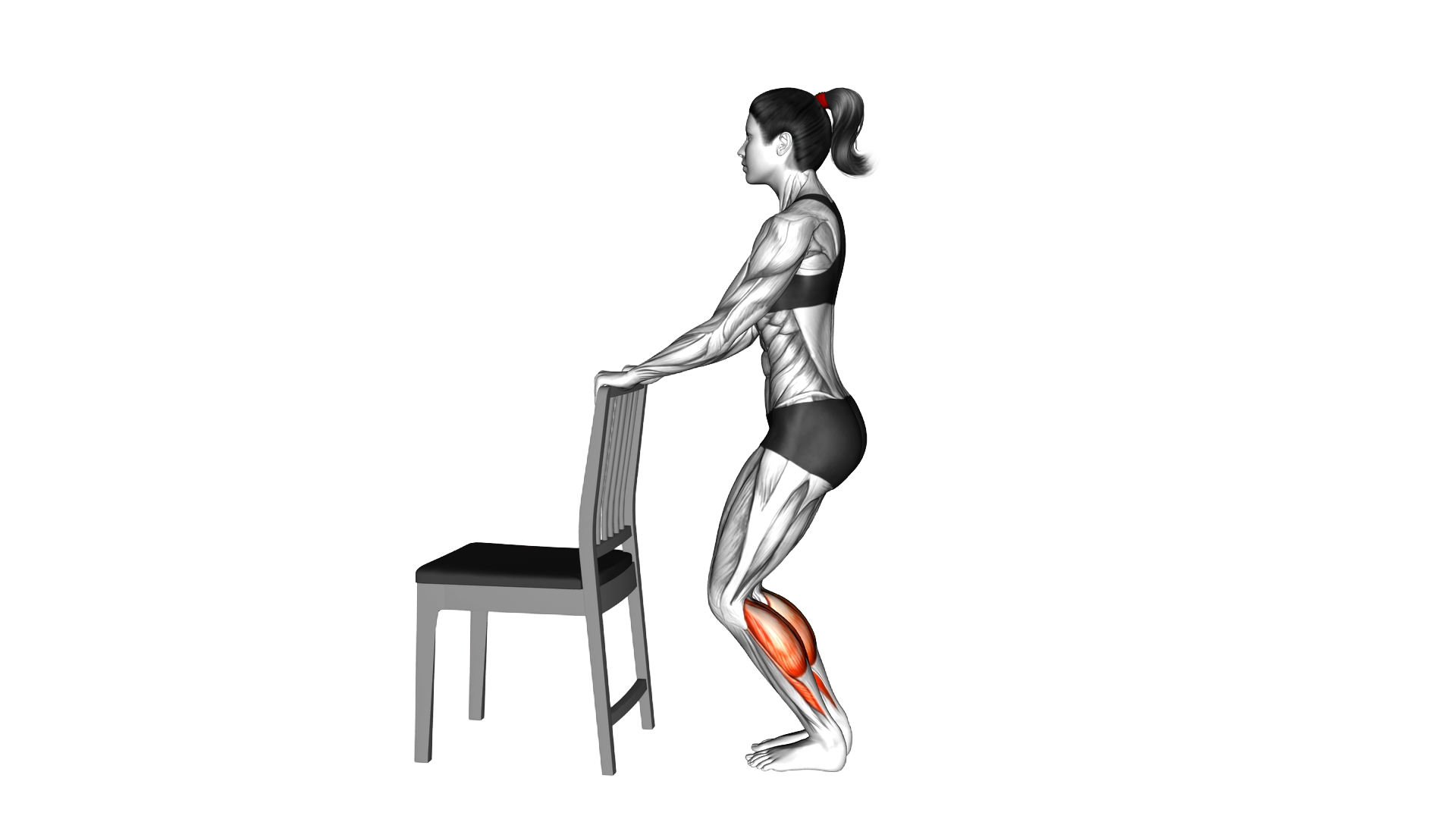 Standing Bent Knee Alternating Calf Raise with a C exercise demonstration