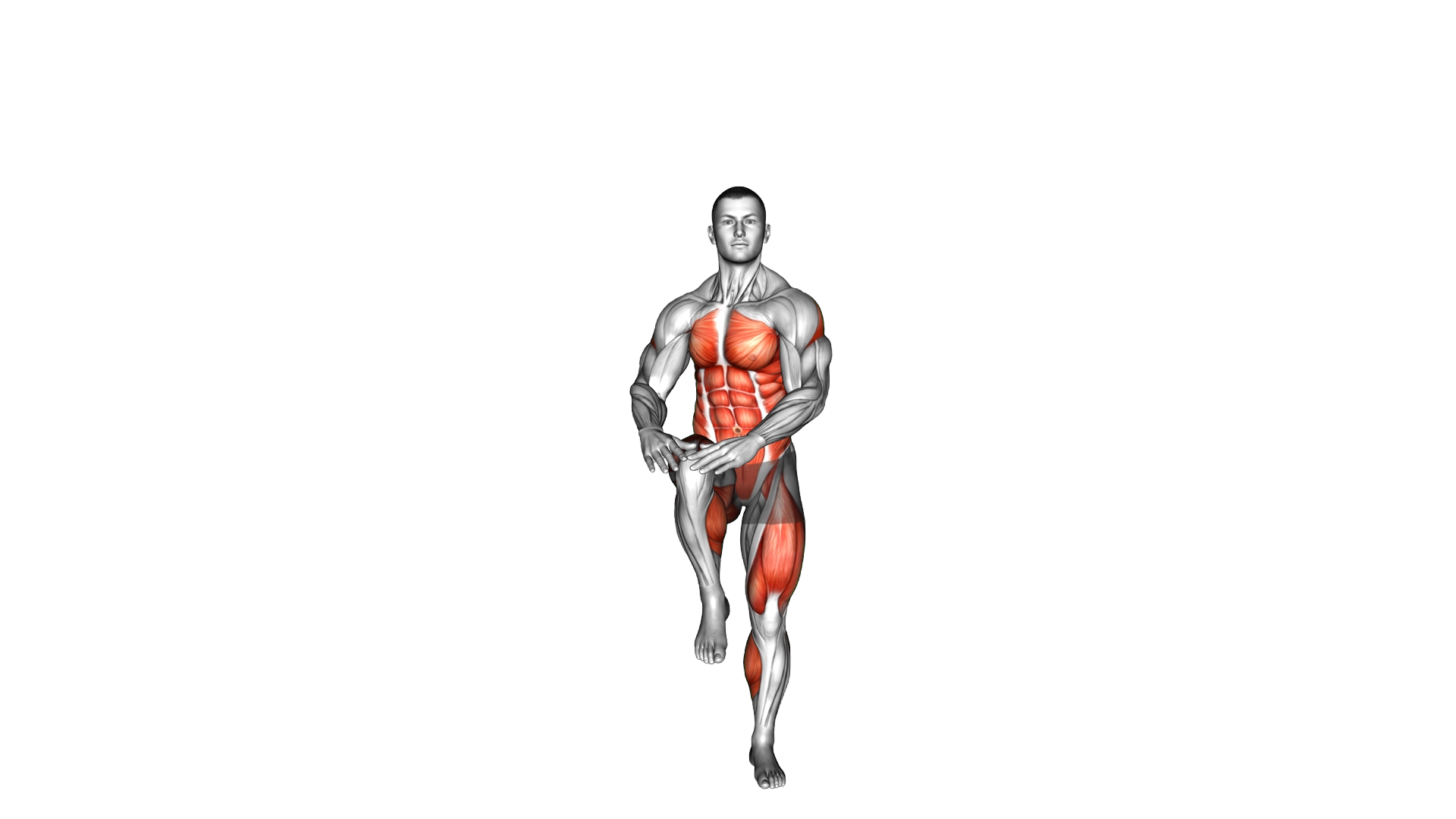 Walking Knee Raise Sky Reach On Spot ( exercise demonstration