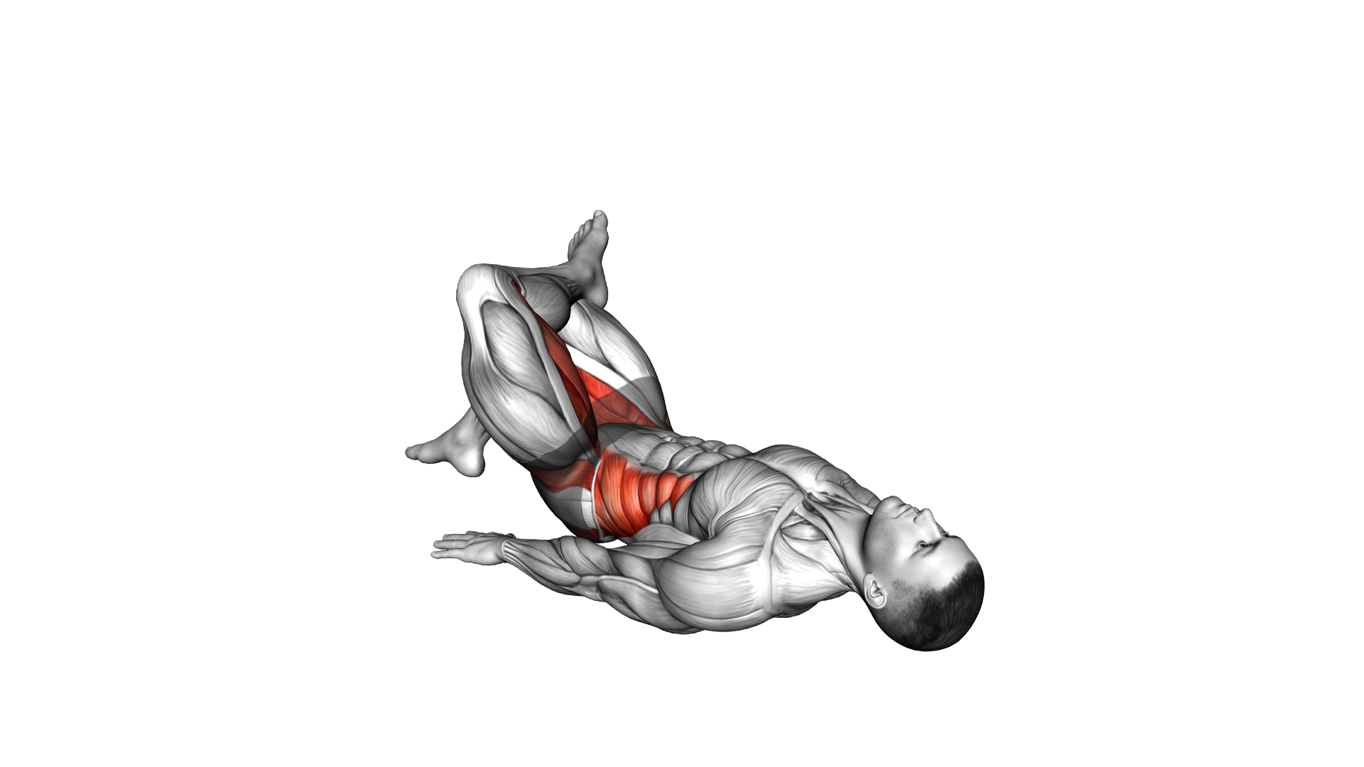 Lying Crossed Legs Twist exercise demonstration