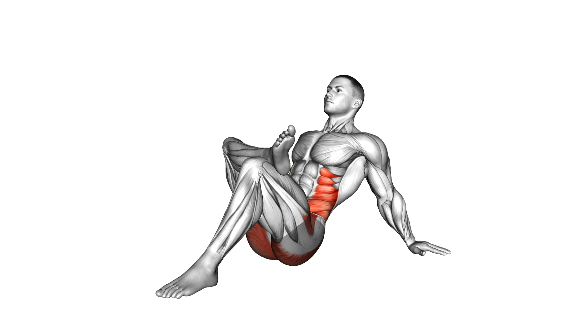 Sitting Figure Four Rock exercise demonstration