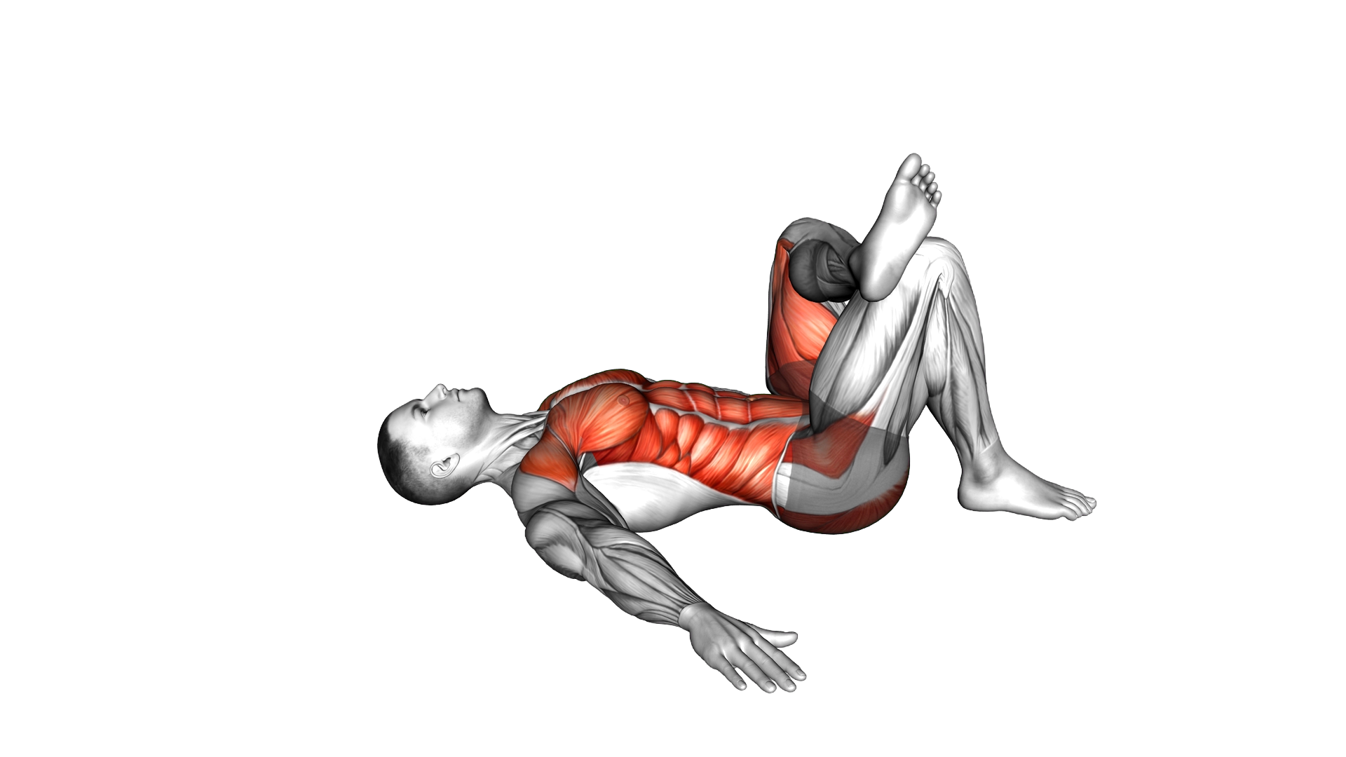 Lying Figure 4 Twisting Torso Stretch exercise demonstration