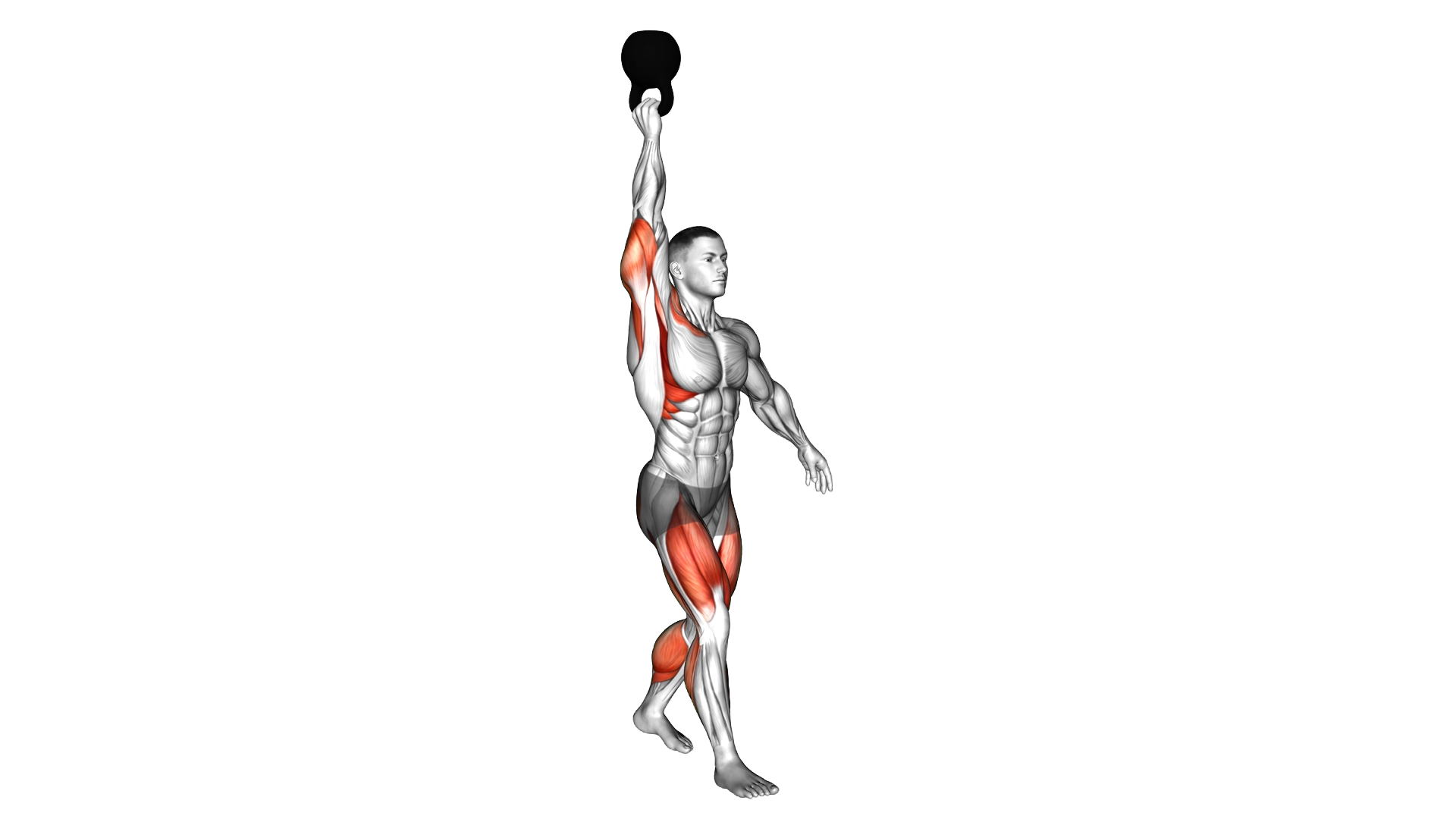Kettlebell Bottoms Up Single Arm Overhead Carry exercise demonstration