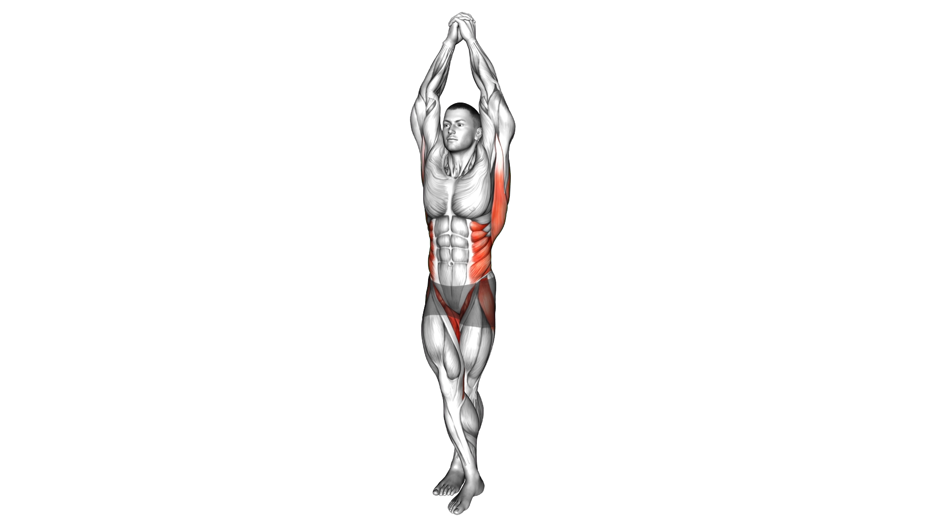 Standing Cross Legs Core Stretch exercise demonstration