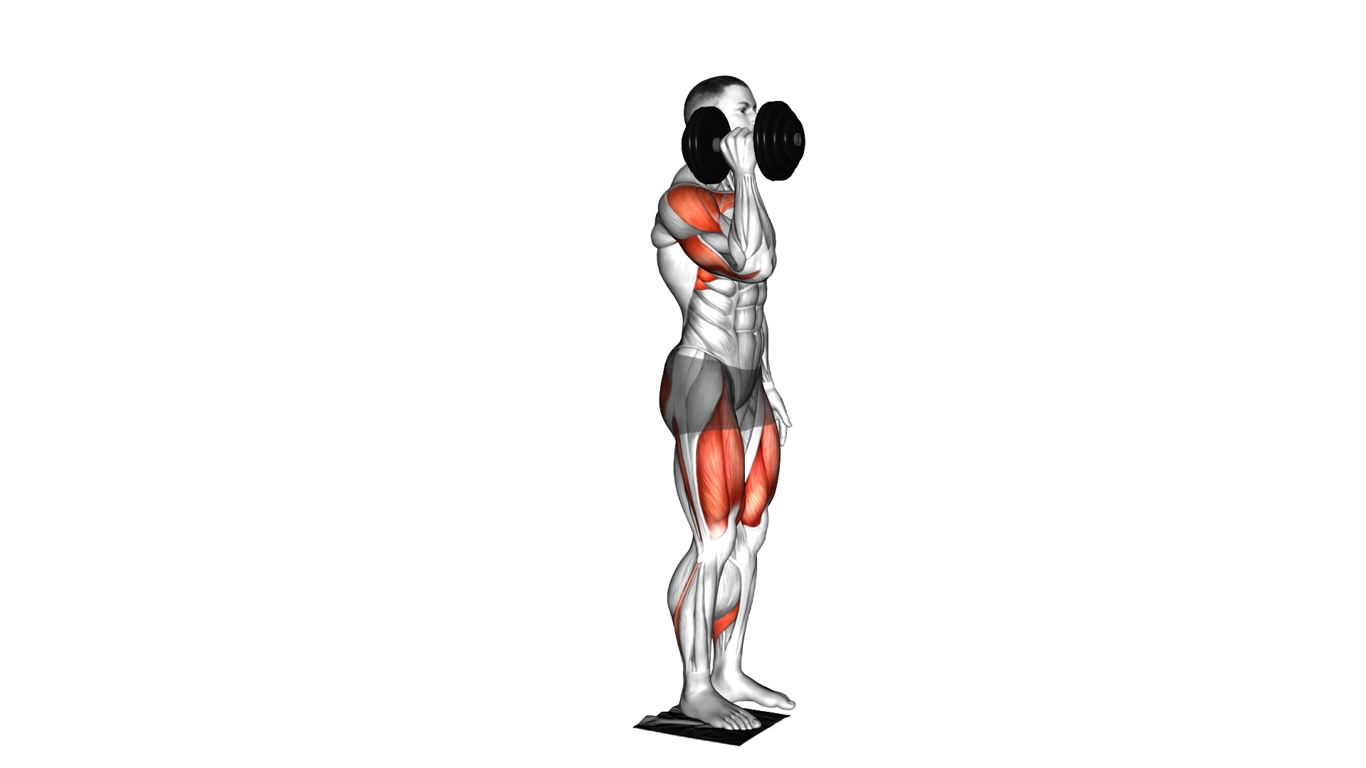 Dumbbell Sliding Rear Lunge Single Arm Press exercise demonstration